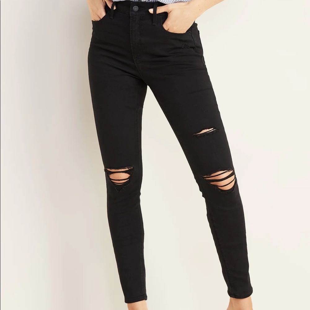 Black distressed jeans Old Navy
